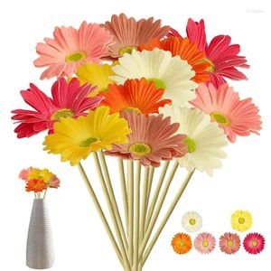 Fiori decorativi Gerbera artificiale fiore falso falso con steli finto seta da sposa bouquet da sposa per decorazioni per feste da giardino domestico