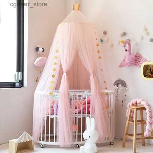 Leksak tält barns lek tält hus prinsessan rosa tak säng gardin baby spjälsäng netting rund hängde kupol myggnät tält teepee för barn l410