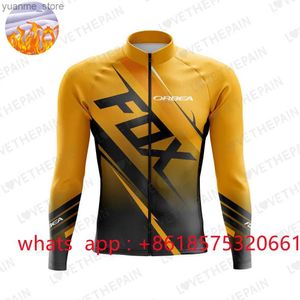 Radsporthemden Tops Orbea Winterteam Winter Radsporttrikot Set Fleece Herren Cycling Clothing Long Sleeve Bike Road Hosen Bib Maillot Culotte Y240410