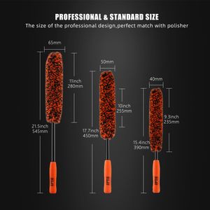 (Single Sale) SPTA Auto Car Wheel Hub Cleaning Brush Flexible Long Handle Premium Wool Rim Brushes Kit Set Washing Tool