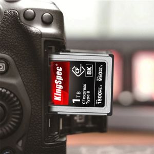 Cards Kingspec 128G 256G 512GB CFEXPRESS Type B Карта 1 ТБ CF Express Memory Card для Canon R5 DX3 Nikon D6 Z6 Z7 Panasonic S1 S1R