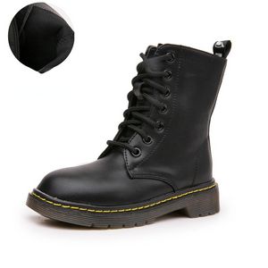 Luxusmarke Kinder Reitstiefel Winter Jungen Mädchen echte Leder -Militärstiefel warme Schneestiefel Kinderschuhe Motorradstiefel