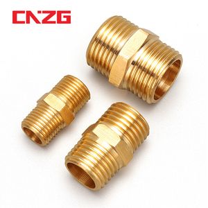 Brass Pipe Hex Nipple Fitting Quick Adapter 1/8" 1/4" 3/8" 1/2" 3/4" 1" BSP Male Thread Water oil and gas Connector