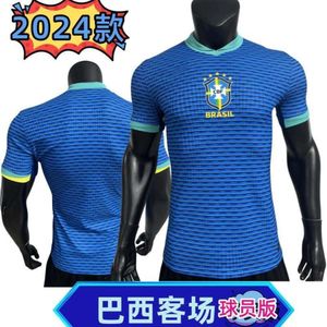 Futbol Formaları Erkekler 2024 Brezilya Uzakta Oyuncu Versiyonu Futbol Oyunu Yazdırılabilir Jersey