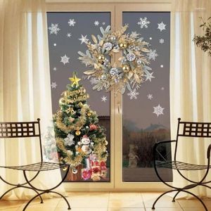 Decorative Flowers Artificial Christmas Wreath Branch Rattan Golden Garland For Front Door Hanging Wall Indoors Outdoor Ornament Supplies