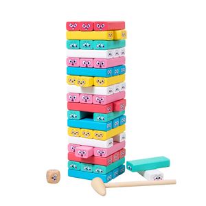 Frühe Bildungskinder spielen Cartoon Balance Building Blocks Spielzeug Holzausdruckblöcke Spielzeug Spielzeug