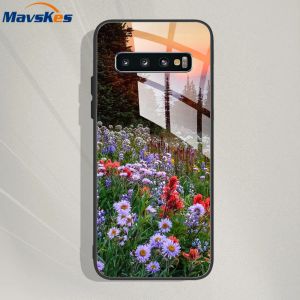 Samsung Galaxy S10 S9 S8 Plus S7 Edge Lite S10E S20 FE S22 PLUS ULTRA 5Gケースバックカバーシリコンの強化ガラス電話ケース