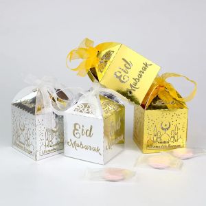 10pcs Eid Mubarak Candy Box Favor Caixa Ramadã Kareem Boxes de presente Islâmico Festival Muçulmano Feliz Al-Fitr Eid Event Party Supplies