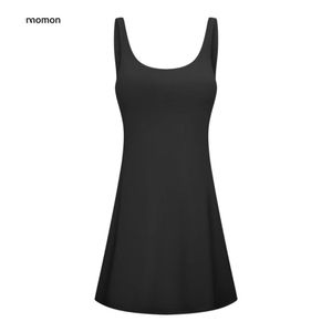 23SSSweat-Wicking atmungsable Tennisrock Yoga Kleidung Hochelastisches Sportkleid mit abnehmbaren Tassen weiche schlanke Fit-Röcke Outdoor Casual Kleider
