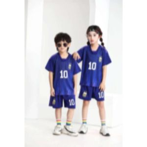 Fotbollströjor 22-23 World B Argentina Away No. 10 Two Bar National Team Football Jersey Children's Set Digital Print