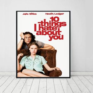 Movie Poster Canvas Painting 10 Things I Hate about You Classic 90's Vintage Wall Film Art Print Picture Living Room Home Decor