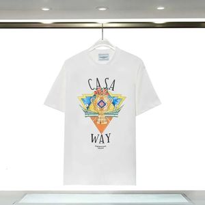 Tshirts de luxo para a camiseta da moda de camisa Casablanc Padrão de verão clássico Camiseta respirável para o designer de homem camisa de suor t camisetas 240410