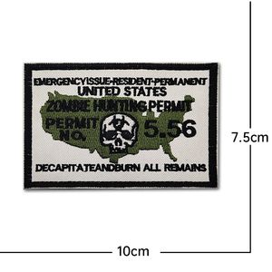 Zombie 3D PVC Hunter morale chapter creative embroidery patch Hook Loop armband outdoor DIY backpack Tactical Sticker