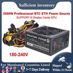 Suprimentos senlifang ATX 2000W Adequado para fonte de alimentação de mineração 8GPU etc RVN Rig Ethereum Miner 180240V PC PSU Controle de temperatura