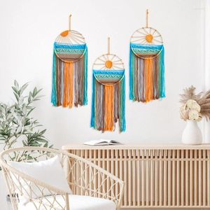 Tapestries Macrames Wall Hanging Sun Handwoven Tassels Decorations Cotton Decorative Tapestry For Apartment