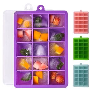 15/24 ızgaralar Büyük silikon buz küpü Kalıp Buz Tepsisi Kalıp Ice Cube Maker kalıp toksik olmayan dayanıklı bar pub şarap buz blokları yapımcı