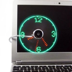 Gadgets USB Smart Clock LED Fan Low Noise Auto Memory Foldable Bright Digital Clock Fan High Speed Laptop PC Computer Accessories