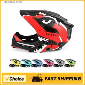 Caschi ciclistici per bambini Detachab Full Face Helmet Children Sports Safety Helmet per il ciclismo Skateboard Rolr pattinaggio per sport ciclistici L48