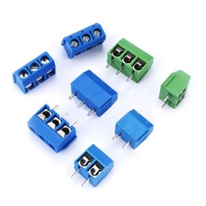 Novo 10pcs/lote kf301-5.0mm 2p KF301-3p Pitch 5.0mm pino reto 2p 3p 4p parafuso PCB Conector de bloco de terminal azul verde