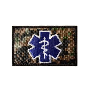 Xicc Star of Life Embroidery Patches Rescue Medical Save Lives Paramedic Badge Armband Military Cloth Stickersバックパックアップリケ