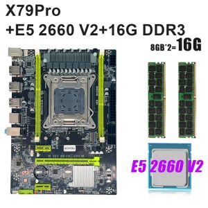 マザーボードkeyyou x79proマザーボードセットx79 placa mae set lga 2011 v1 v2 with 16gb ddr3 ecc reg ram xeon kit xeon e5 2660 v2プロセッサ