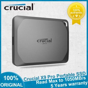 Drives NEW Crucial X9 Pro 1TB 2TB 4TB Portable SSD Transfer Speed 1050MB/s USB 3.2 Gen2 Type C PSSD for Desktop Laptop Server Original