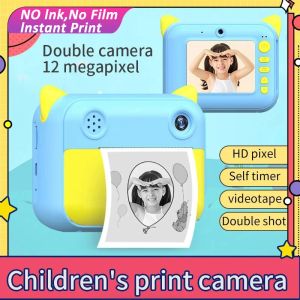 Baskı Yükseltme ile Konektör Çocuk Kamerası Selfie Kids Anında Kamera Dijital Sıfır Mürekkep Video Kamera Çift Lens 1080p HD Video Kaydedici