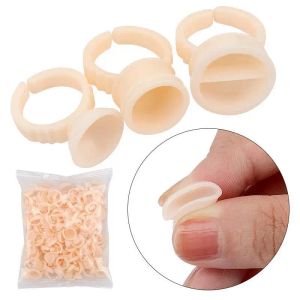 100pcs Einweg -Silikonring -Tattoo Tintenbecher Pigmentbehälter tragbares Mikroblading Dauermittelzubehör Make -up -Werkzeug