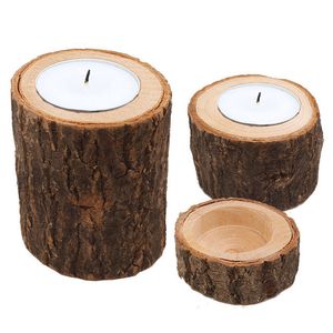 1st Rustic Wedding Centerpieces Candle Decor Wood Candle Holder Base Holiday Christmas Birthday Table Tea Light Candle Decor