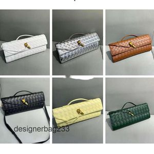 Lady Bags Bottegs Venetass Bag New Long Clutch Andiamo Women Baguette Handbags Weaving Banquet Cowhide Handbag Horizontal Single Shoulder Cros 1UU9