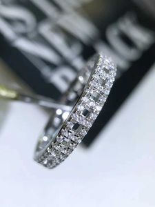 Band ringer Ny mode platina smycken naturliga diamant smycken ring kvinnors vintage ursprung diamant ring fest gåva J240410