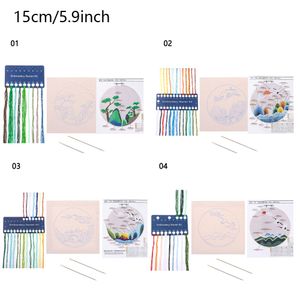 Kit di ricamo in pino cinese con cerchio per motivi per principianti a cucire a croce Stampato Croce DECORMAZIONE DI PITTURA ARTICA ARTICA