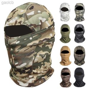 Moda yüz maskeleri boyun gaiter taktik kamuflaj balaclava tam yüz maske başı dişli spor şapka avcılık bisiklet bisiklet ordusu multicam bandana boyun gaiter 240410