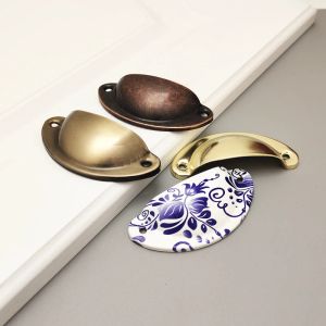 Wonzeal Furniture Handle Shell Variety Style Color Pull Filing Cabinet Handles Drawer Door Knobs Antique Brass Hardware