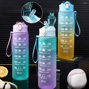 Water Bottles 800/900ml Drinking Motivational Kitchen Gym Sports Travel Leakproof Fitness Jugs Outdoor For Bottle