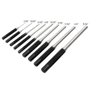 9pcs 40cr Steel Multi -Size Round Head Pins Punch Set Grip Roll Pins Punch Tool Kit Professionell Hohlende Endstarter Punch Meißel