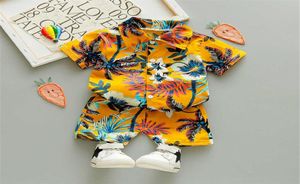 05Y Kids Baby Boy Clothes Boho Summer Floral Print Set 2st Cort Sleeve Tshirtshorts Child Boy Beach Wear Outfits 12 Styles X02374368