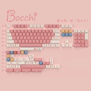 Accessories PBT Material Anime Bocchi the Rock Keycaps 140 Keys Dye Sublimation Cherry Profile For MX Switch Mechanical Keyboard