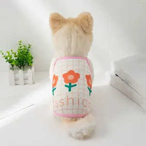 Vestuário para cães camisa de colete com fruta de fruta desenho animado de verão suave camiseta legal camiseta de cachorro de poliéster respirável