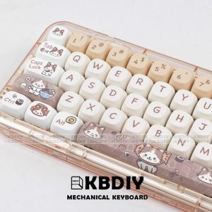 Accessori kbdiy 142 tasti tastiera profilo moa keycap iso mac grat cat quadrato dyesub dyesub personalizzato tastiera meccanica tastiera pbt accessori da gioco keycap