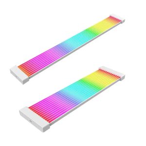 Gadżety RGB PSU Kable zasilacza kabel z rękawem 24 -pin/3x8pin ATX RGB kabel z rozproszonymi neonowymi paskami LED Super jasne komputery wewnętrzne