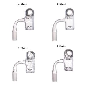 4 stili di banger di quarzo smussati a strisce completamente saldate Accessori per fumo di fumatori 14 mm da 18 mm perle per bong di vetro.