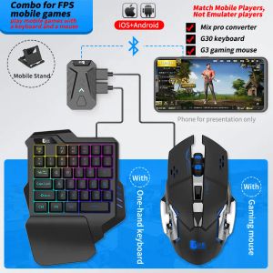 Combos For PUBG Gaming Keyboard Mouse Combo Bluetooth Converter Mobile Game Controller Phone Holder for Android IOS iPad