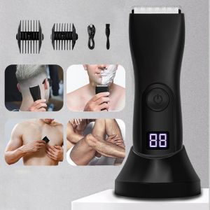 Epiladores impermeabilizados Bolas de cabelo corporal Shaver For Men Pubic Electric Men Clippers Clippers Blade Cerâmica Remoção Privada de Razor Male