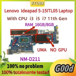 Scheda madre nmd211.for Lenovo IdeaPad 515ITL05 Laptop Motherboard. Con CPU I3/I51135G7/I71165G7 RAM 16GB.100% Test OK OK