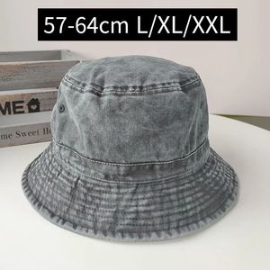 Cappello da secchio a tasto grande per gli uomini Pure Cotton Bob Panama Fisherman Korean Man Women 59cm 60 cm 62 cm 63 cm Sun Hat240410