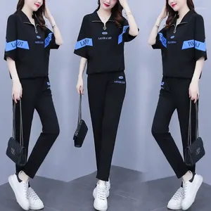 Women's Two Piece Pants Casual Tracksuit 2024 Summer Fashion Plus Size Clothing Ladie Crop Tops 2 Set Cute Outfits For Women