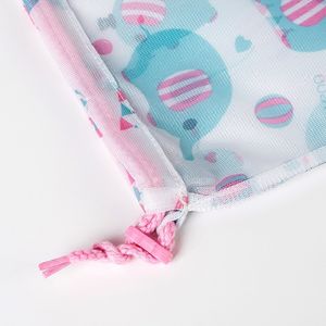 XZJJA Cute Elephant Drawstring Laundry Bag Set For Washing Machines Home Underwear Bra Socks Storage Organizer Mesh Washing Bag