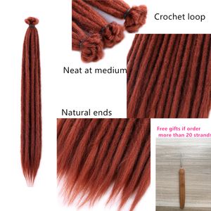 Hywamply 20" Handmade Dreadlocks Crochet Hair Extensions For Women Reggae Braiding Hair Accessories Faux Locs Crochet Hook Braid
