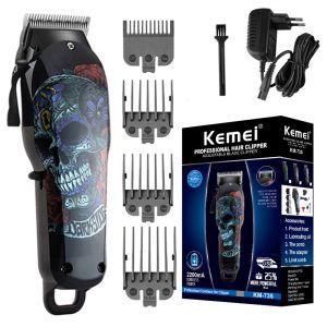 Trimmare Kemei KM735 Professionell hårklippare Justerbar Electric Hair Clipper Men Electric Powerful Beard Readgeble Hair Clipper